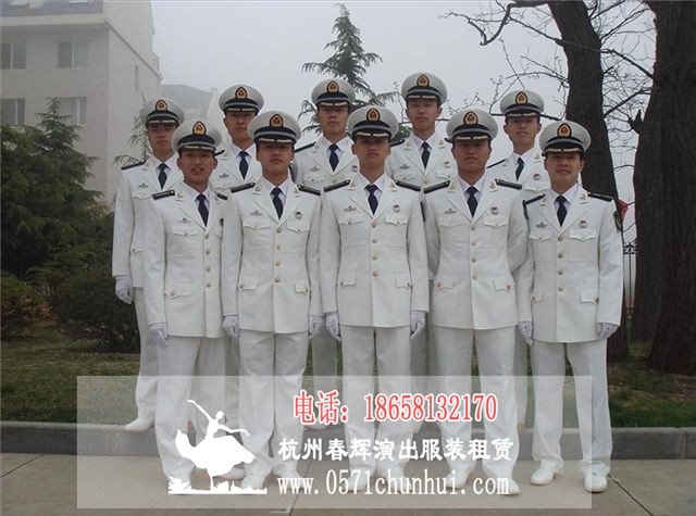 男女演出大合唱海军制服军队礼服仪仗队服装白色军装歌手表演服