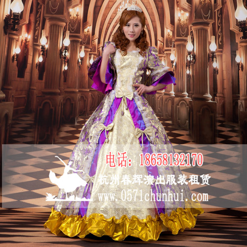 GT 6002 女生欧式宫廷服装 话剧服装 童话故事舞台演出服装 紫色