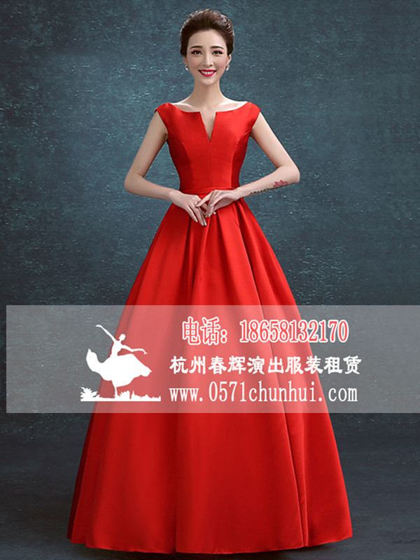 CLF 11601 女式长礼服 厚缎礼服 大裙摆 红色